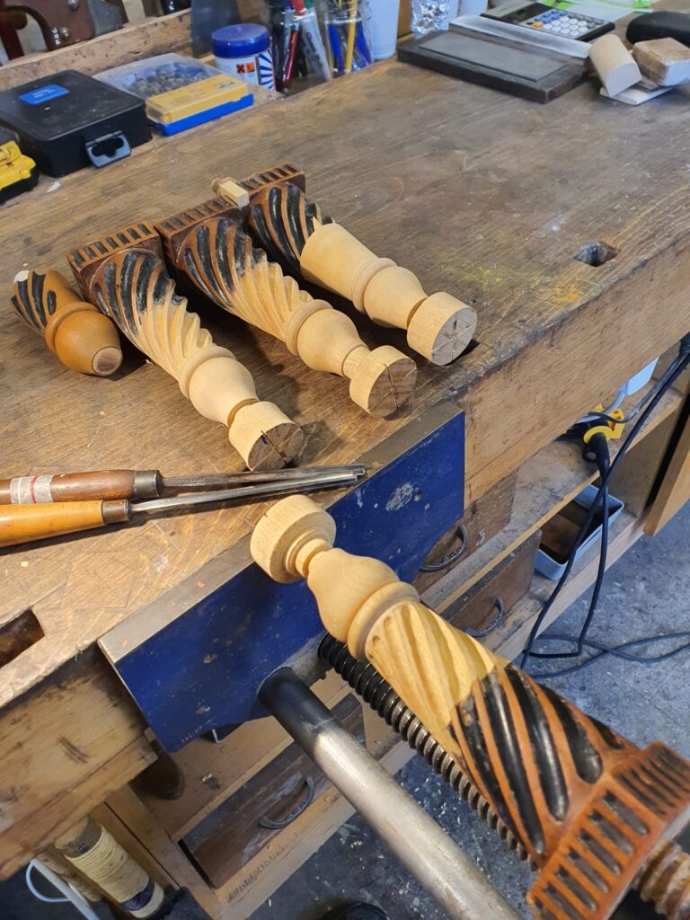 Leg repair to a commode