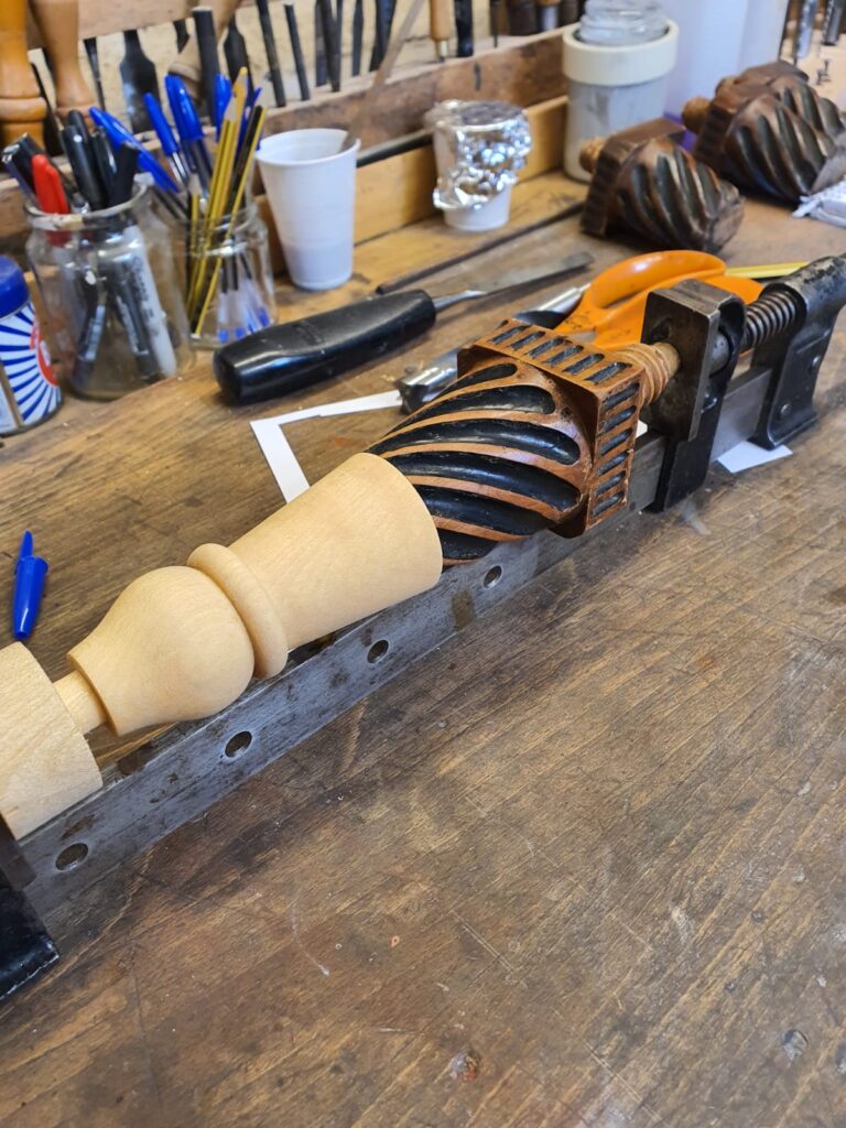 Leg repairs to a historically significant commode